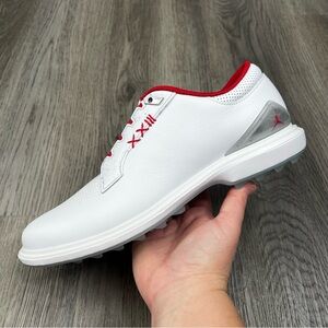 New Nike Air Jordan ADG 5 Mens Size 10.5 Golf Shoes White Fire‎ Red FQ7874-101